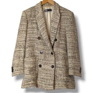 Zara Cream Tweed Blazer